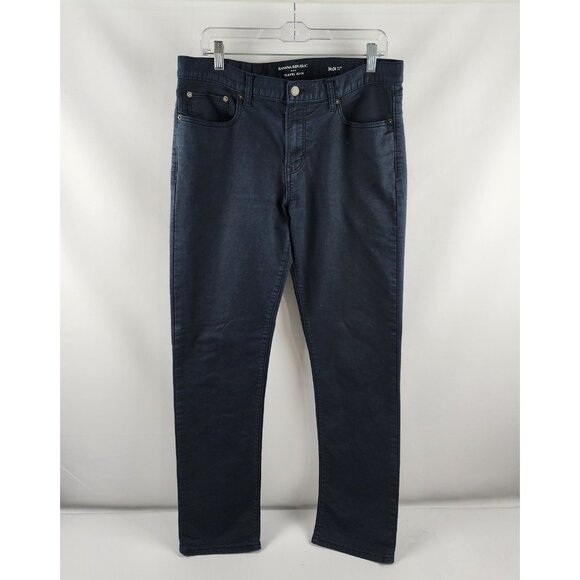 Banana Republic Jeans Mens 34x32 Black Travel Slim Fit Denim - Picture 1 of 11